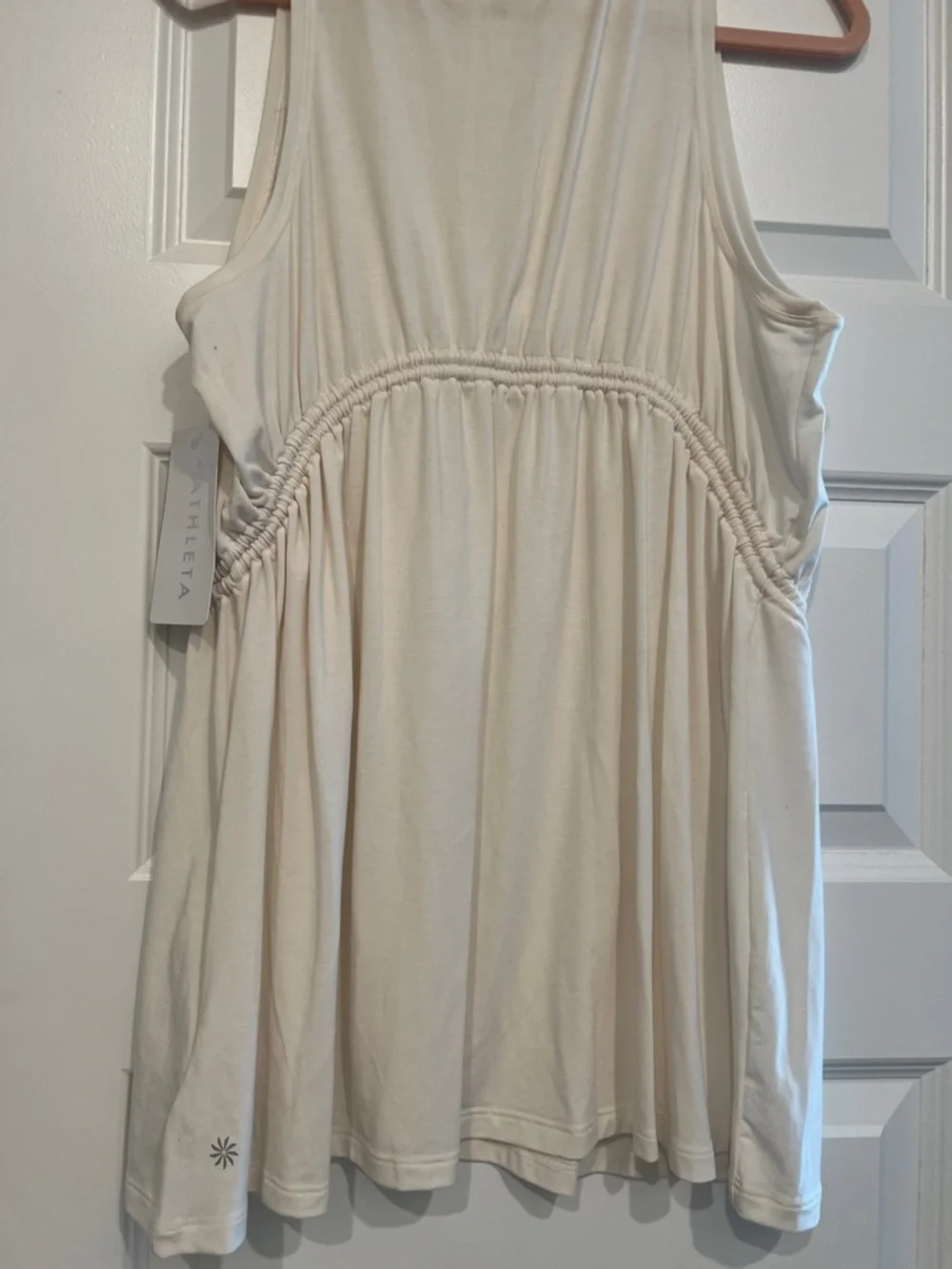 Athleta Ivory Sleeveless Tunic with Gathered Side Detail - Picture 10 of 11